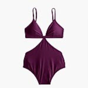 NWT JCrew Cutout One-Piece (Dark Plum)